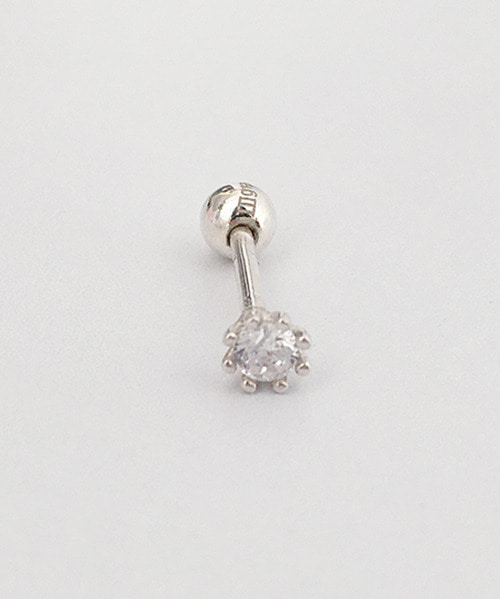 (silver925) white cubic piercing