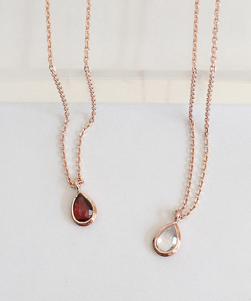 (silver925) rose drop necklace