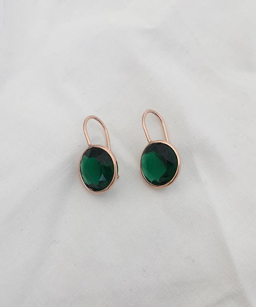 (silver925) green earring
