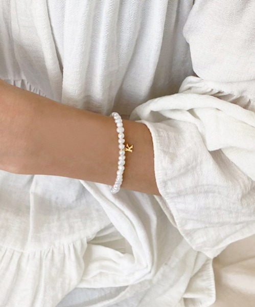 (silver925) pearl initial bracelet [A~Z]